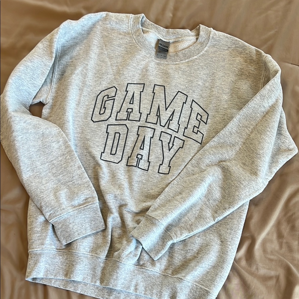 Gildan Gray Game Day sweater | football sweatshirt